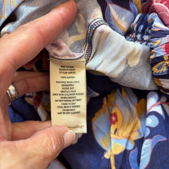 Soft Surroundings Large Kara Maxi Skirt Navy Floral Tiered Pockets - Picture 13 of 13